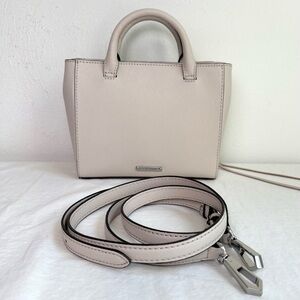 REBECCA MINKOFF Mini Avery Tote Stone Genuine Leather Crossbody Tote Bag